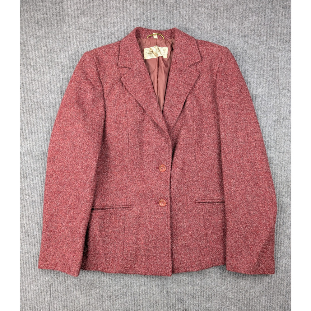 Edinburg Woollen Mill Skirt Suit Set Women 10 3 Piece Vintage Red Pleated Retro - Picture 14 of 16